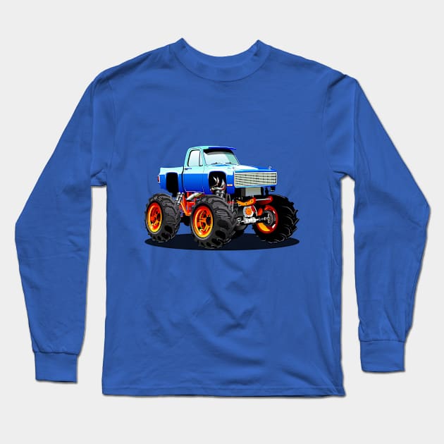 Cartoon Monster Truck Long Sleeve T-Shirt by Mechanik